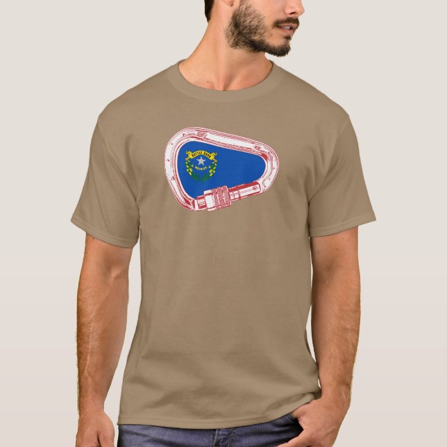 Camiseta Bandera de Nevada Escalando Carabiner (Anverso)