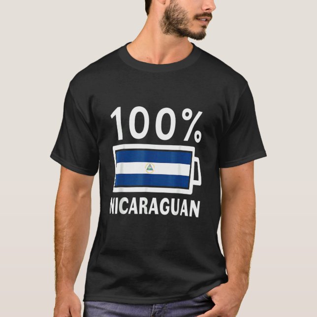Camiseta Bandera de Nicaragua 100 Batería nicaragüense Tee (Anverso)
