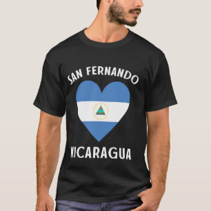 Camiseta Bandera de Nicaragua Corazón Ciudad de San Fernand