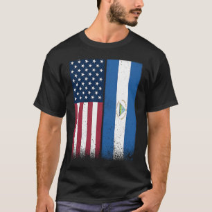 Camiseta Bandera De Nicaragua Estados Unidos Y Nicaragua Ba