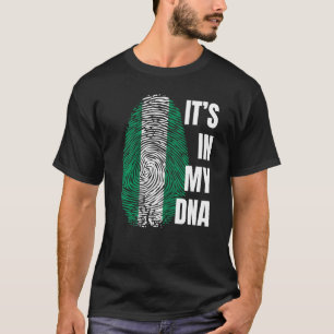 Camiseta Bandera de Nigeria Dna huella digital Mes de histo