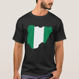 Camiseta Bandera de Nigeria en el mapa