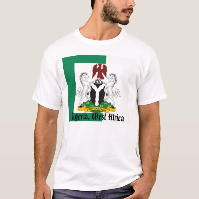 Camiseta Bandera de Nigeria, Nigeriaarms21, Nigeria, África (Anverso)