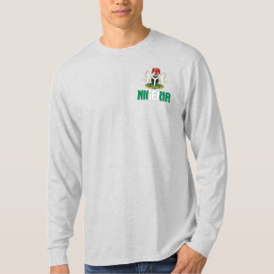 Camiseta Bandera de Nigeria y Patriótico del Escudo de Arma