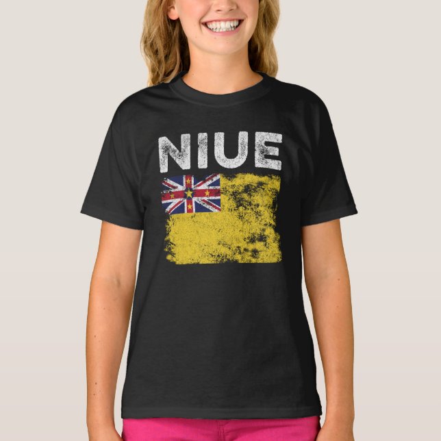Camiseta Bandera de Niue perturbada - Bandera de Niue (Anverso)