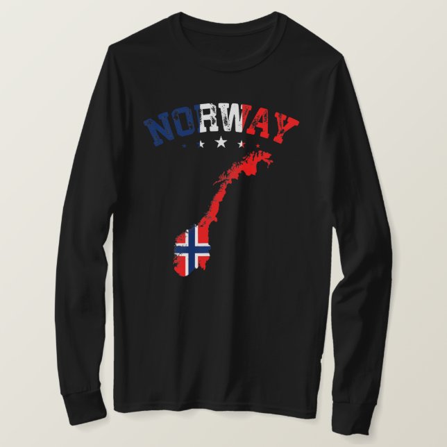 Camiseta Bandera de Noruega angustiada Hombres Mujeres Niño (Anverso del diseño)