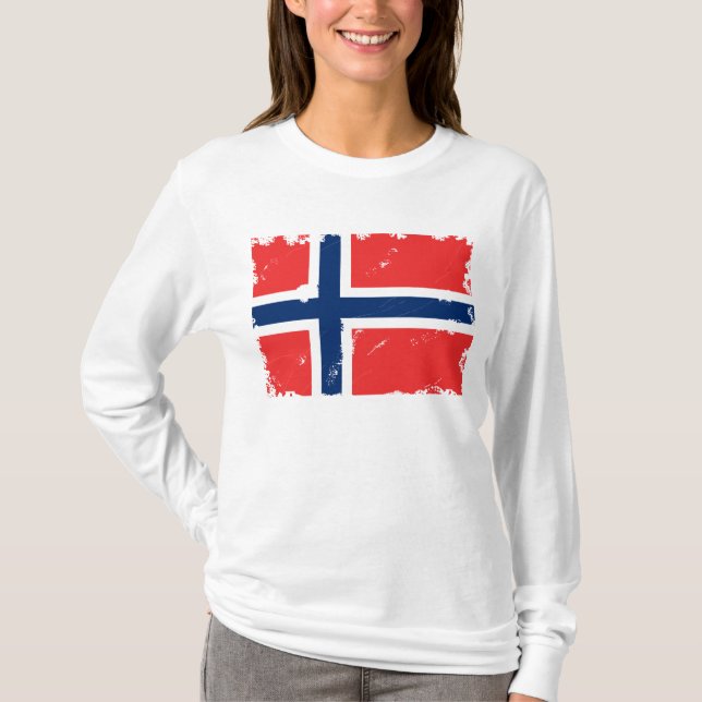 Camiseta Bandera de Noruega apenada (Anverso)