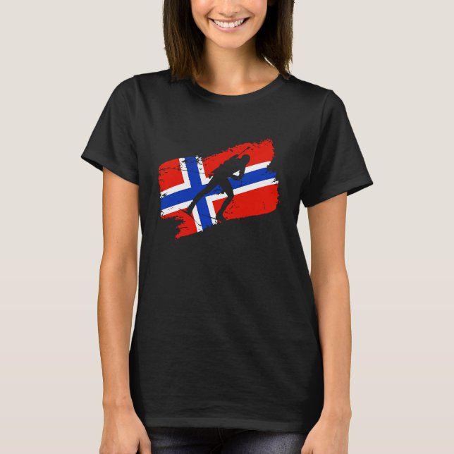Camiseta Bandera de Noruega de Biatlón Esquina de Norweigan (Anverso)