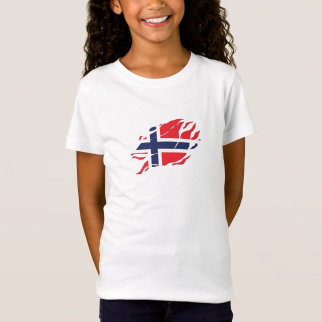 Camiseta Bandera de Noruega dentro de mí, Escandinavia dent (Anverso)
