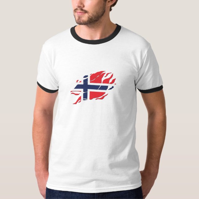 Camiseta Bandera de Noruega dentro de mí, Escandinavia dent (Anverso)