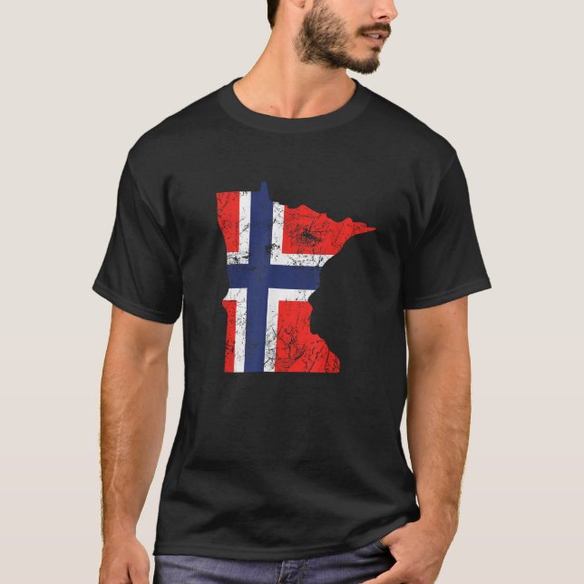 Camiseta Bandera de Noruega Patrimonio de inmigrantes nórdi (Anverso)