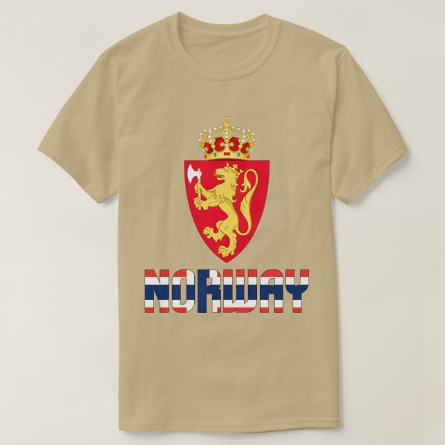 Camiseta Bandera de Noruega y Patriótico del Escudo de Arma (Diseño del anverso)