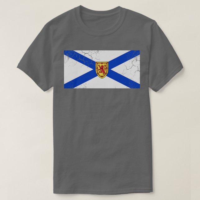 Camiseta Bandera de Nueva Escocia Canadá Fade de cosecha (Diseño del anverso)