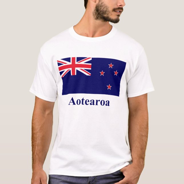 Camiseta Bandera de Nueva Zelanda con nombre en maorí (Anverso)