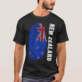 Camiseta Bandera de Nueva Zelandia como motivo de huella da