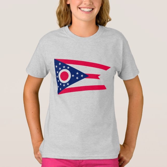 Camiseta Bandera de Ohio: El cartel del estado de Buckeye (Anverso)