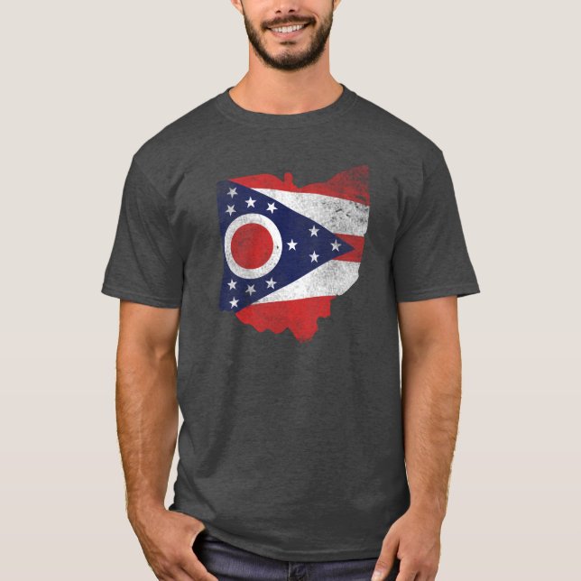 Camiseta Bandera de Ohio llevada (Anverso)