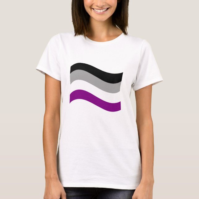 Camiseta Bandera de onda del orgullo asexual (Anverso)