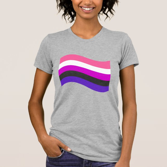 Camiseta Bandera de onda del Orgullo de Genderfluido (Anverso)