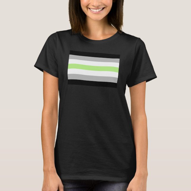Camiseta Bandera de Orgullo Agenero (Anverso)