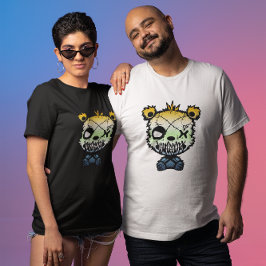 Camiseta Bandera de Orgullo Agénero AroAce Gótico Oso de Co