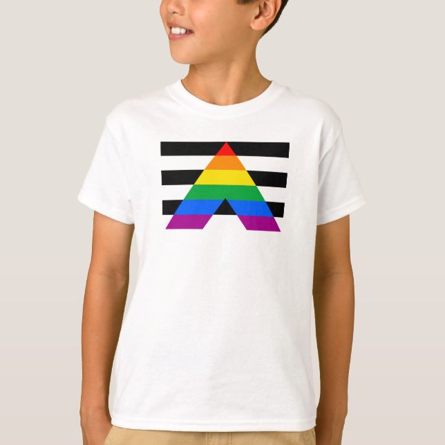 Camiseta Bandera de orgullo aliado (Anverso)