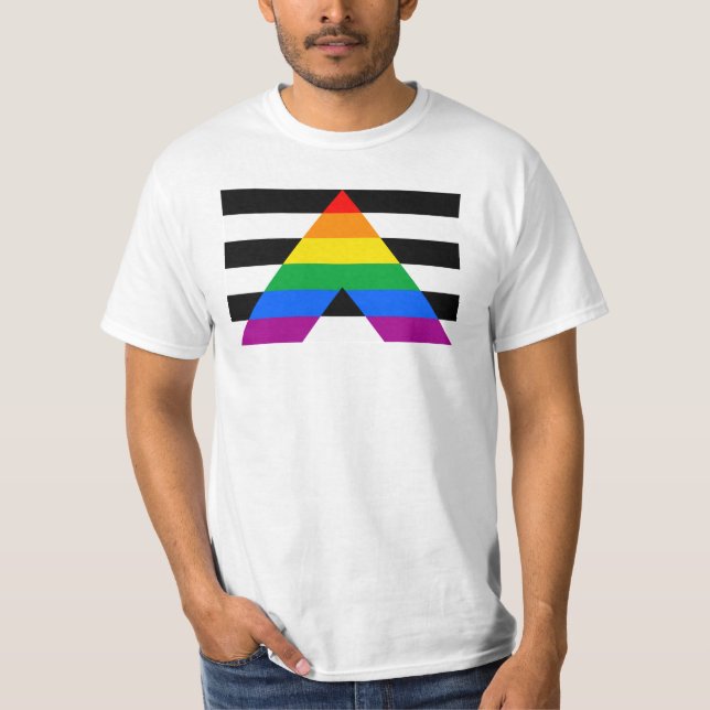 Camiseta Bandera de Orgullo Aliado (Anverso)