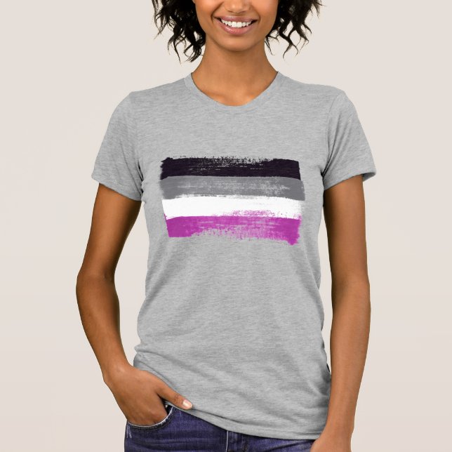 CAMISETA BANDERA DE ORGULLO ASEXUAL PINTADA (Anverso)