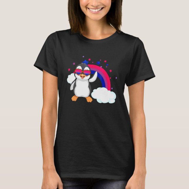 Camiseta Bandera de orgullo bisexual arcoíris de pingüino g (Anverso)