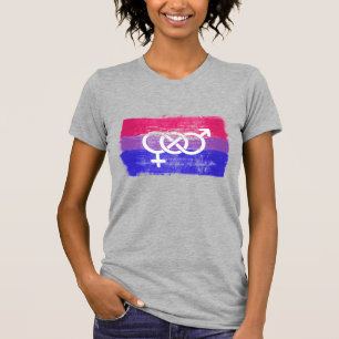 CAMISETA BANDERA DE ORGULLO CON SÍMBOLO BISEXUAL PINTADA