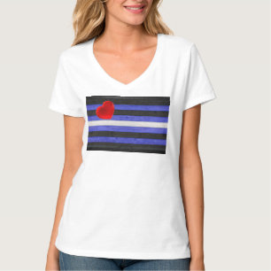 Camiseta bandera de orgullo de cuero de SlipperyJoe's negro