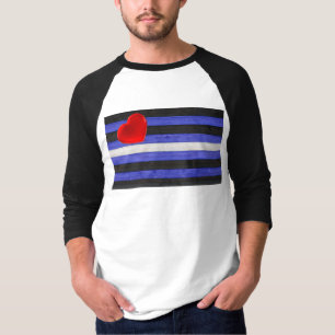 Camiseta bandera de orgullo de cuero de SlipperyJoe's negro
