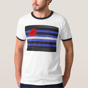 Camiseta bandera de orgullo de cuero de SlipperyJoe's negro