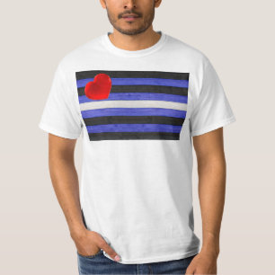 Camiseta bandera de orgullo de cuero de SlipperyJoe's negro