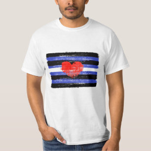 CAMISETA BANDERA DE ORGULLO DE CUERO PINTADO Y SÍMBOLO