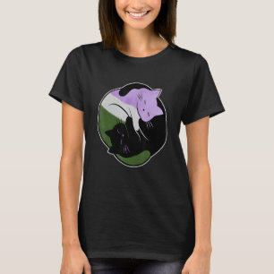 Camiseta Bandera de orgullo de gato Yin Yang Genderqueer Lg