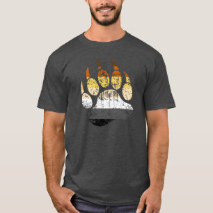 Camiseta Bandera de orgullo de oso angustiado Pata de oso