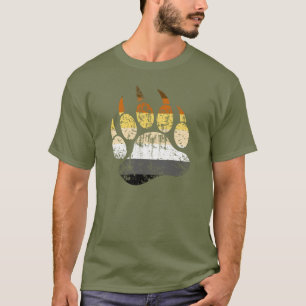 Camiseta Bandera de orgullo de oso angustiado Pata de oso