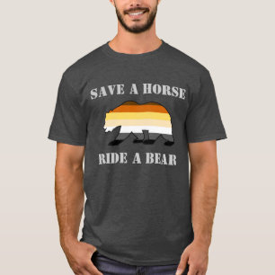 Camiseta Bandera de orgullo de oso gay Salva un caballo mon