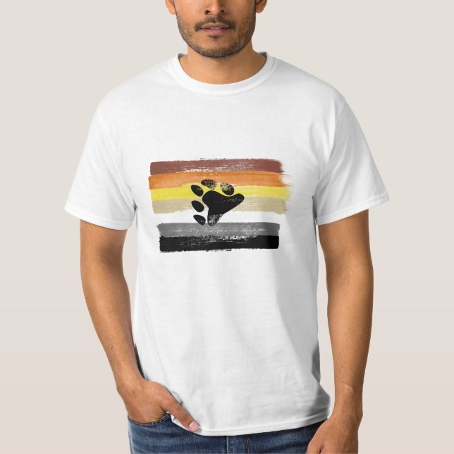 CAMISETA BANDERA DE ORGULLO DE OSO PINTADO Y SÍMBOLO (Anverso)