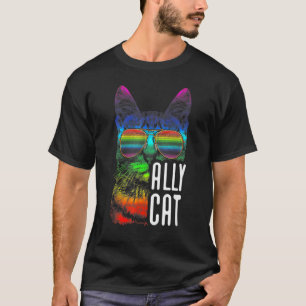 Camiseta Bandera de orgullo gay arcoíris LGBT de Allys Cat 