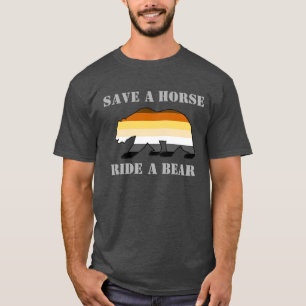 Camiseta Bandera de orgullo gay de osos Salva un caballo Mo