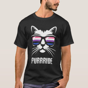 Camiseta Bandera de orgullo genderfluid  Gatos Orgullo Gend