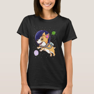 Camiseta Bandera de orgullo genderqueer Corgi en el espacio