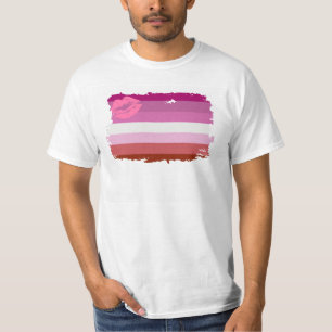 Camiseta Bandera de orgullo lesbiana con lápiz labial