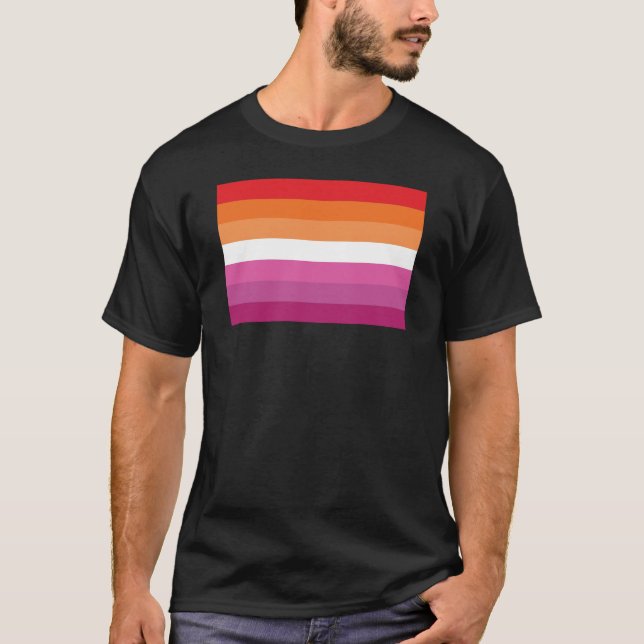 Camiseta Bandera de orgullo lésbico (Anverso)