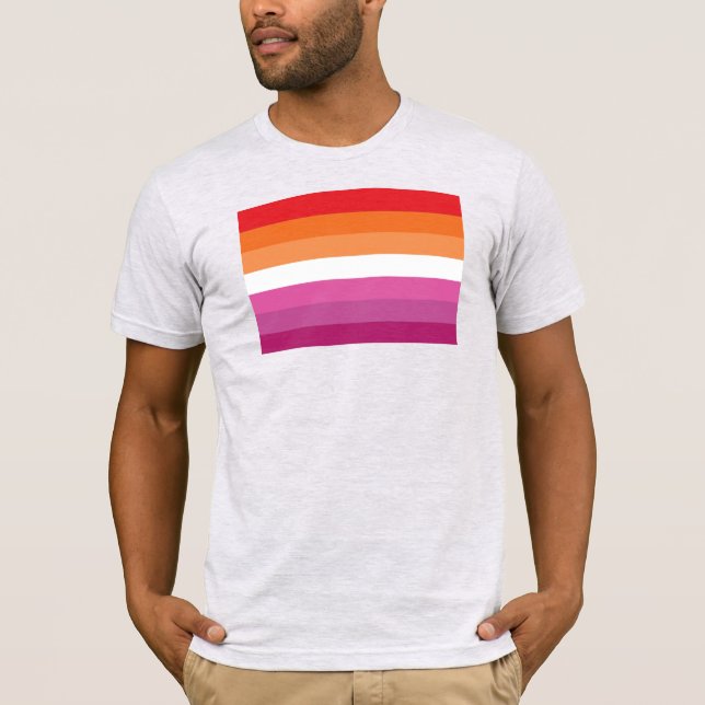 Camiseta Bandera de orgullo lésbico (Anverso)