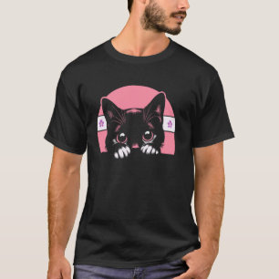Camiseta Bandera de orgullo lésbico de arte retro con gato