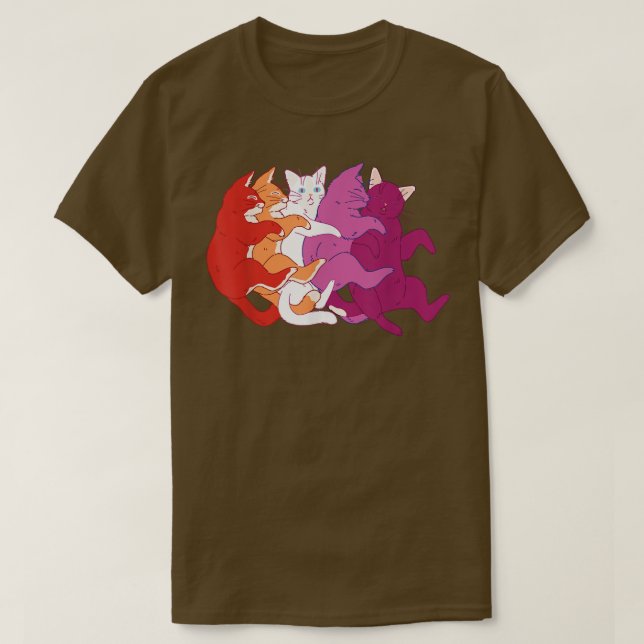 Camiseta Bandera de orgullo lésbico LGBTQ - Gatas lesbianas (Diseño del anverso)