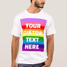 Camiseta Bandera de orgullo LGBTQ+ de 9 franjas con texto p